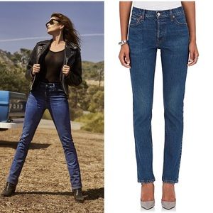 RE/DONE ORIGINALS Cindy Crawford High Rise Straight Leg Dark Wash Jeans 31 NWT
